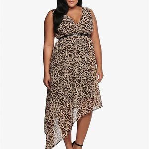 Torrid Leopard Asymmetrical Chiffon Dress